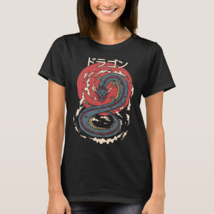 Japanse draak esthetische kanji symbool Japan Tatt T-shirt