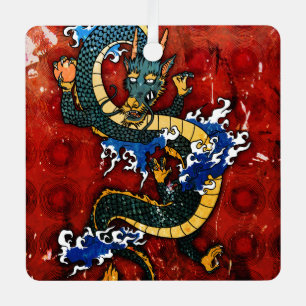 Japanse draak - geluk metalen ornament