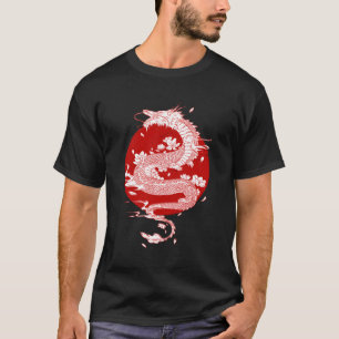 Japanse Draak Japanse vlag Japan T-shirt