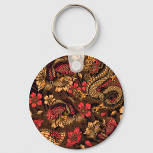 Japanse draak koi patroon. sleutelhanger