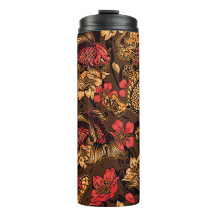Japanse draak koi patroon. thermosbeker
