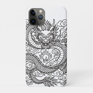 Japanse Draak Lijn Kunst Muismat Design iPhone 11 Pro Hoesje
