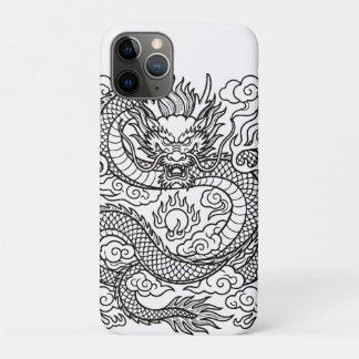 Japanse Draak Lijn Kunst Muismat Design iPhone 11 Pro Hoesje