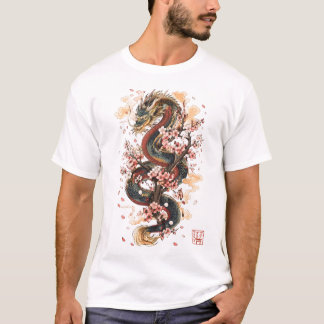 Japanse Draak met Kersenbloesems | Sakura-mythe T-shirt