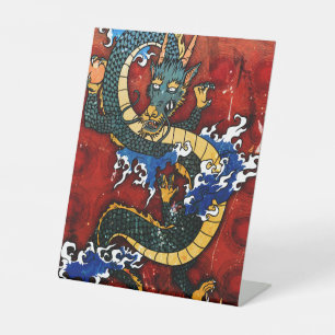 Japanse draak reclamebord met voetstuk