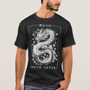 Japanse draak Tokio Japan jaren 80 Aziatische myth T-shirt