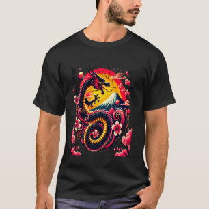 Japanse Draak Tokyo Aziatische retro 80's stijl T-shirt