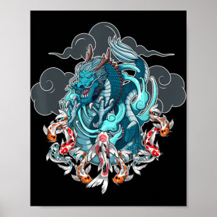 Japanse dragon Anime Japan Tattoo Anime Lover Cut Poster