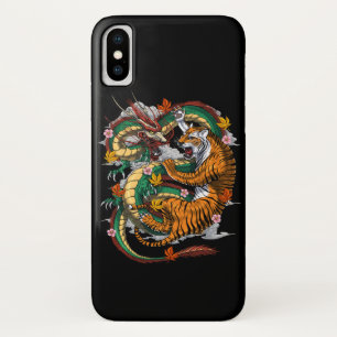Japanse Dragon Tiger Battle iPhone X Hoesje