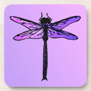 Japanse dragonfly, amethyst paars Bier Onderzetter