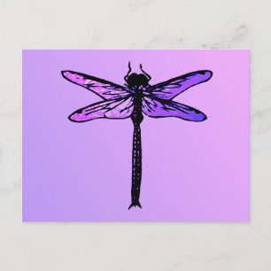  Japanse dragonfly, amethyst paars Briefkaart