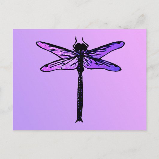 Japanse dragonfly, amethyst paars Briefkaart (Voorkant)