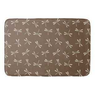 Japanse Dragonfly Patroon, Cream en Taupe Tan Badmat