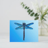  Japanse dragonfly, saffierblauw Briefkaart (Staand voorkant)