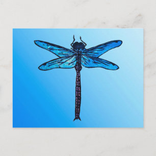 Japanse dragonfly, saffierblauw Briefkaart