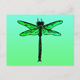  Japanse dragonfly, saffierblauw Briefkaart