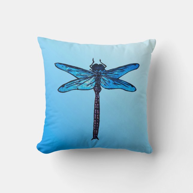  Japanse dragonfly, saffierblauw Kussen (Voorkant)