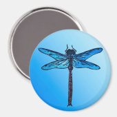  Japanse dragonfly, saffierblauw Magneet (Voorkant / Achterkant)