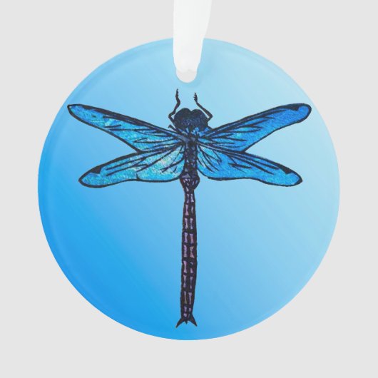  Japanse dragonfly, saffierblauw Ornament (voorkant)