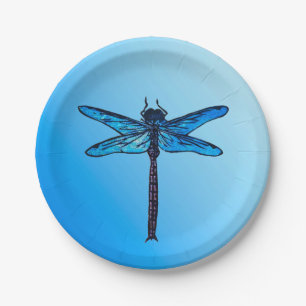 Japanse dragonfly, saffierblauw Papieren Bordje