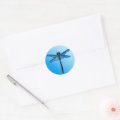  Japanse dragonfly, saffierblauw Ronde Sticker (Envelop)