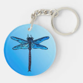  Japanse dragonfly, saffierblauw Sleutelhanger (Achterkant)