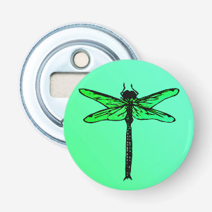 Japanse Dragonfly, smaragdgroen Button Flesopener