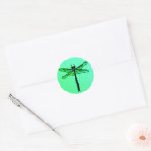 Japanse Dragonfly, smaragdgroen Ronde Sticker (Envelop)