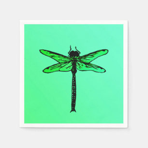 Japanse Dragonfly, smaragdgroen Servetten