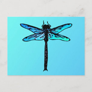  Japanse dragonfly, turkooisblauw Briefkaart