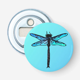 Japanse dragonfly, turkooisblauw Button Flesopener