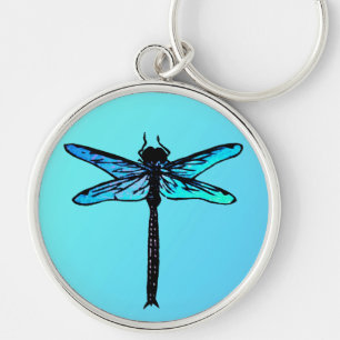  Japanse dragonfly, turkooisblauw Sleutelhanger