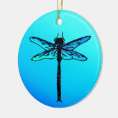 Japanse dragonfly, Turquoise Blue Ceramic Keramisch Ornament (Links)