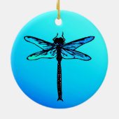 Japanse dragonfly, Turquoise Blue Ceramic Keramisch Ornament (Achterkant)