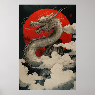 Japanse Draken Ukiyo-e – Poster met mythische krac