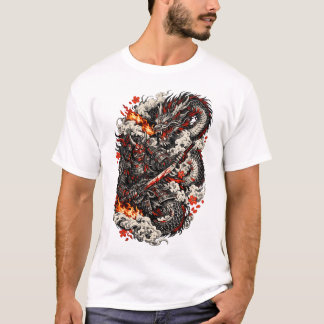 Japanse Drakentatoe T-Shirt | Irezumi Samurai D