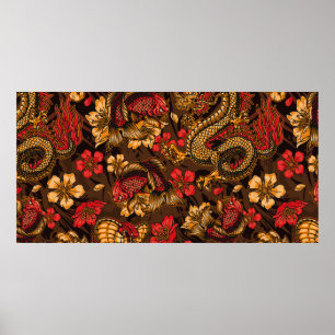  japanse elementen naadloos met fa poster