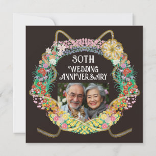 Japanse en Aziatische bloemenring met Mizuhiki Bedankkaart