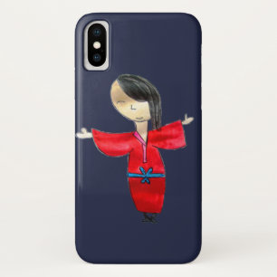 Japanse esecute rode kimono schatbare kunst iPhone x hoesje
