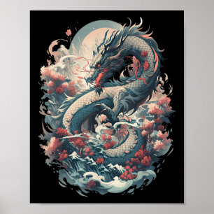 Japanse Esthetische Draak Japanse Kunst Japan Tatt Poster