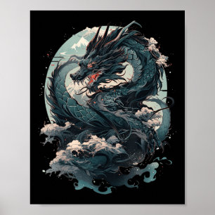 Japanse Esthetische Draak Japanse Kunst Japan Tatt Poster