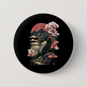Japanse Esthetische Draak Japanse Kunst Japan Tatt Ronde Button 5,7 Cm