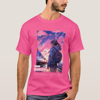 Japanse esthetische platteland Kawaii meisje Vapor T-shirt