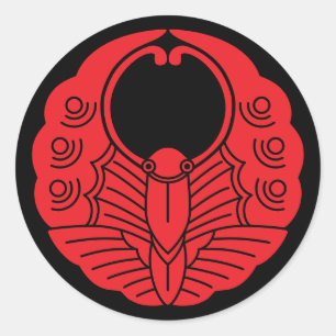 Japanse familie Crest-Butterfly Ronde Sticker