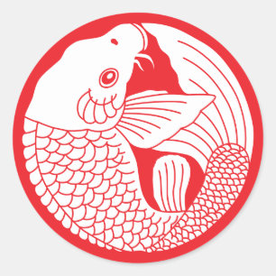 Japanse familie Crest-Carp Ronde Sticker