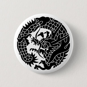 Japanse familie Crest-Dragon Ronde Button 5,7 Cm
