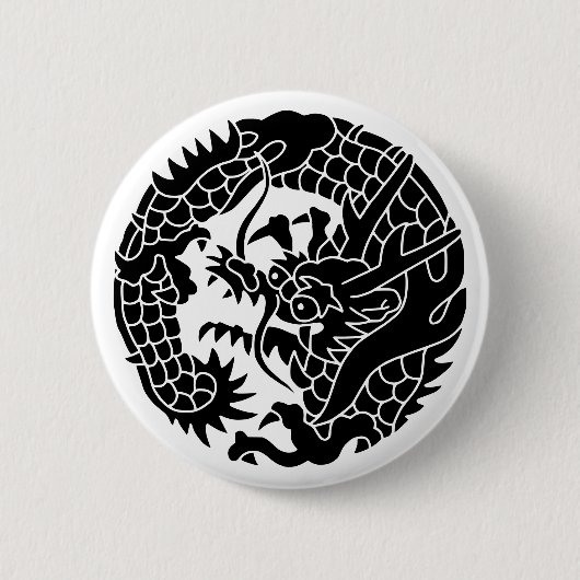 Japanse familie Crest-Dragon Ronde Button 5,7 Cm (Voorkant)