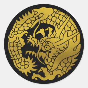 Japanse familie Crest-Dragon Ronde Sticker