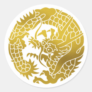 Japanse familie Crest-Dragon Ronde Sticker
