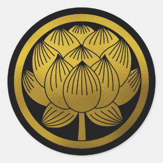 Japanse familie Crest-Lotus Ronde Sticker